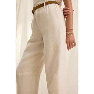 TAYLOR HEAVY LINEN PANT - CHALK
