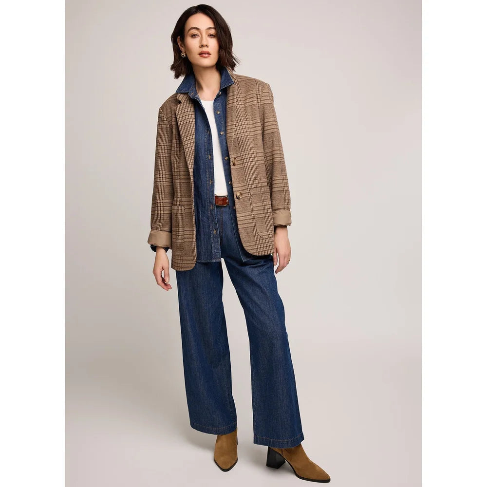 SAPPHIRA BLAZER - CHOCOLATE GLENCHECK