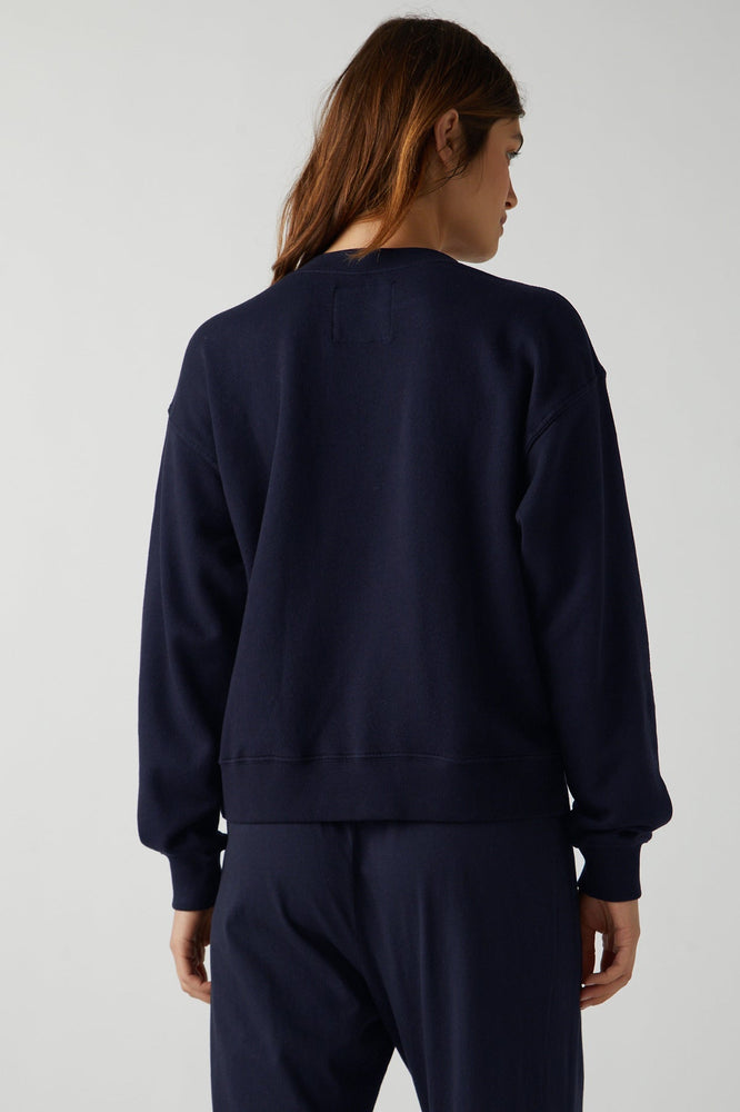 YOKO FLEECE TOP - NAVY