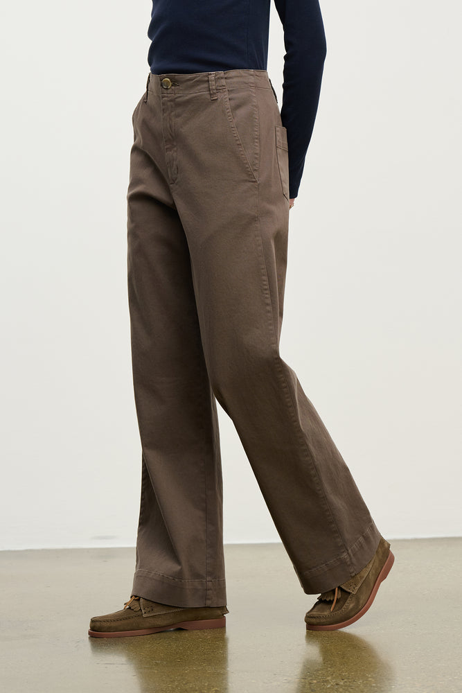 DEN STRETCH COTTON TWILL PANT - MALT