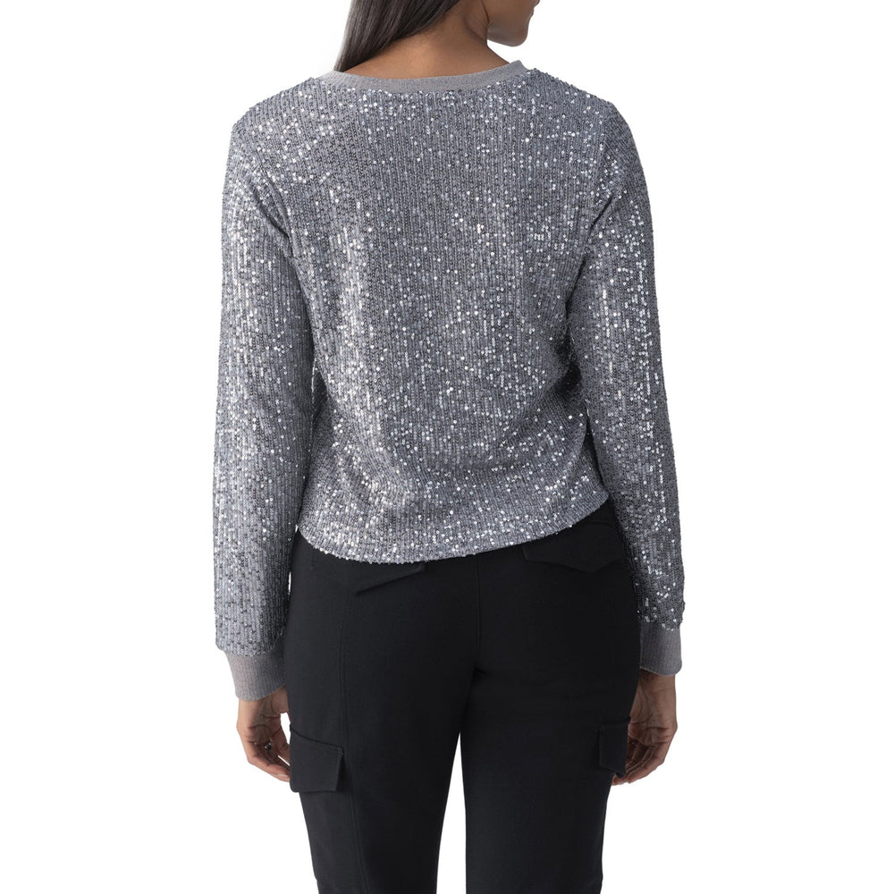 SPARKLE TOGETHER WOVEN TOP - GUNMETAL