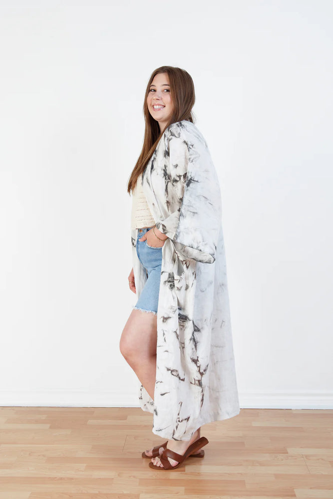 THE ECLIPSE | TIE DYED LINEN BELTED COVER-UP