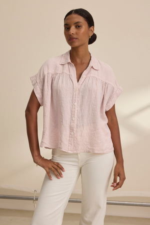 ARIA WOVEN LINEN TOP