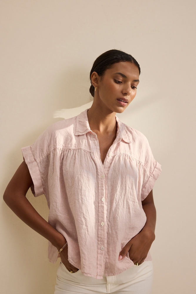 ARIA WOVEN LINEN TOP