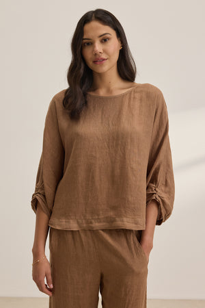 CASS WOVEN LINEN TOP