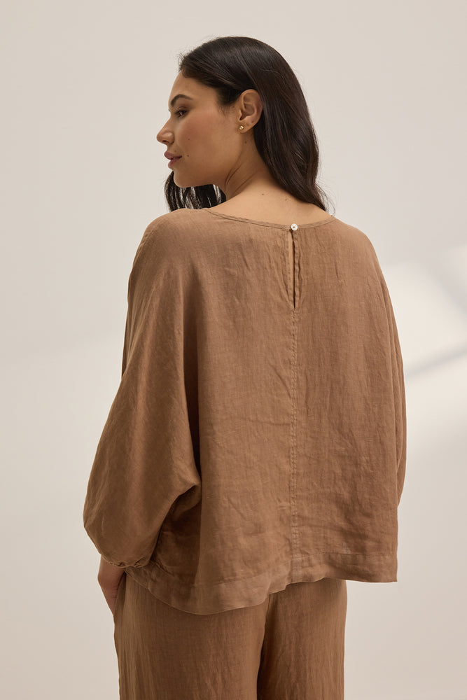 CASS WOVEN LINEN TOP