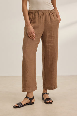 LOLA LINEN PANTS - BARK