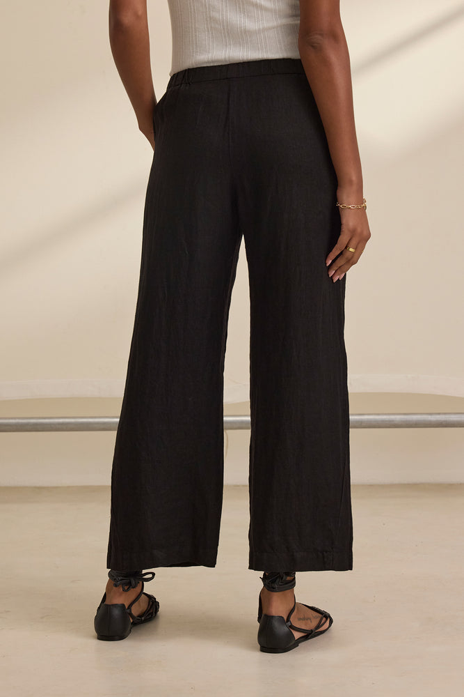 LOLA LINEN PANTS - BLACK