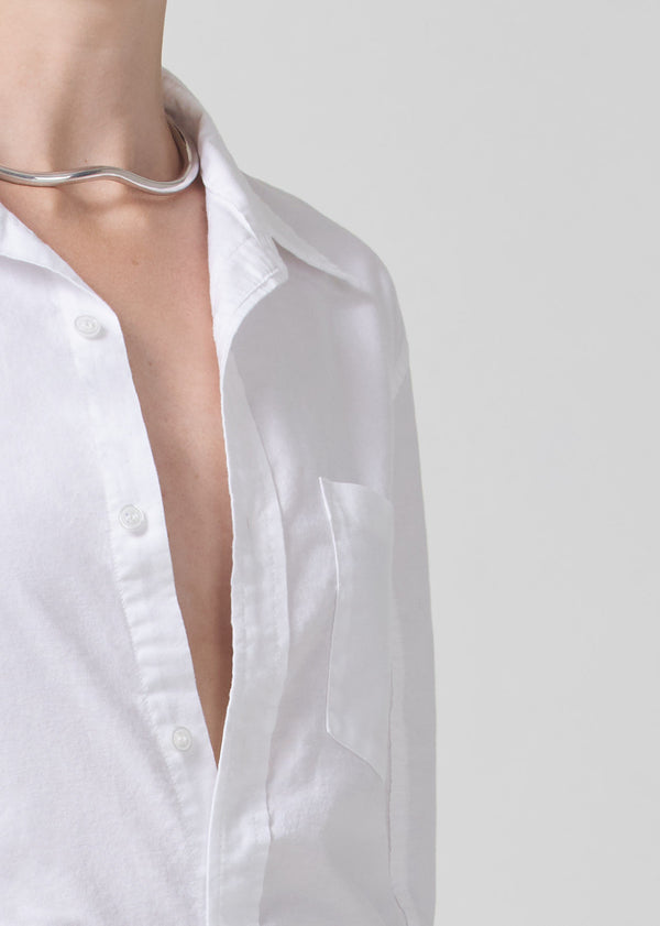 
            
                Load image into Gallery viewer, KAYLA SHRUNKEN SHIRT IN OPTIC WHITE
            
        