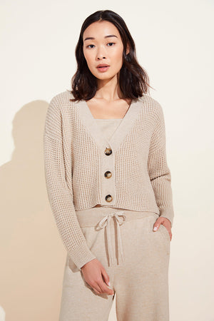 RECYCLED SWEATER CROPPED CARDIGAN