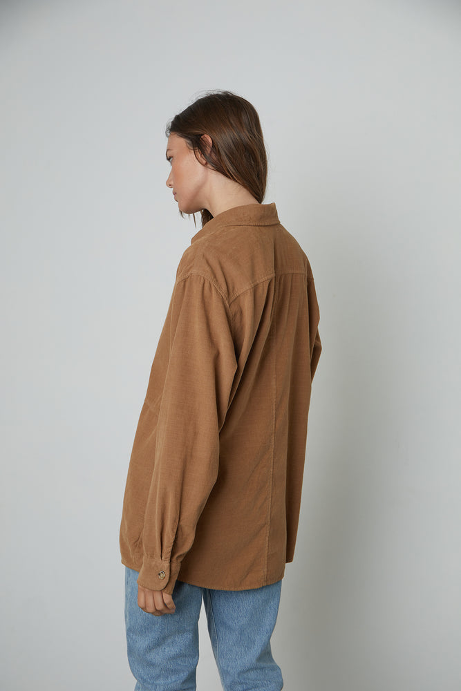 JESLYN CORDUROY BUTTON-UP SHIRT