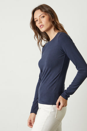 ERICA VISCOSE RIBBED L/S TOP